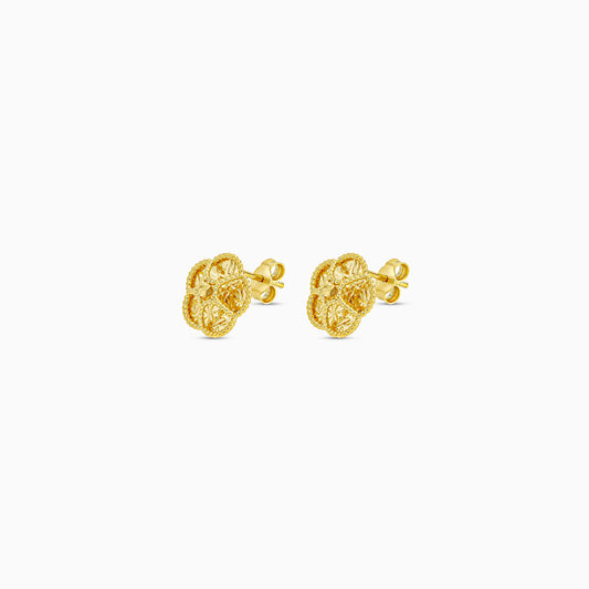 18k Yellow Gold Flower Earrings | Farfalla Gold Kids Collection