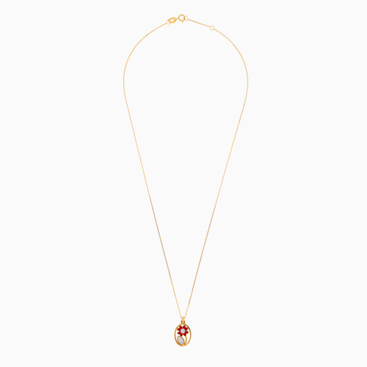 18k Yellow Gold Flower Necklace with MOP & Diamonds | Dalia Kids Collection