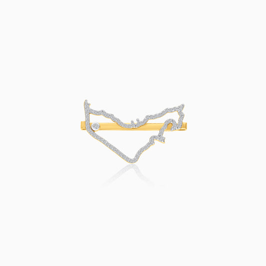 Natural Diamonds Wearable Strap Accessory UAE Map in 18k Yellow Gold
