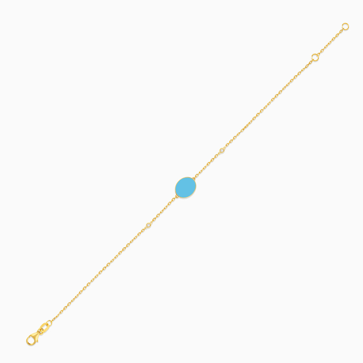Eclat Oval Shape Bracelet with Diamonds in 18k Yellow Gold