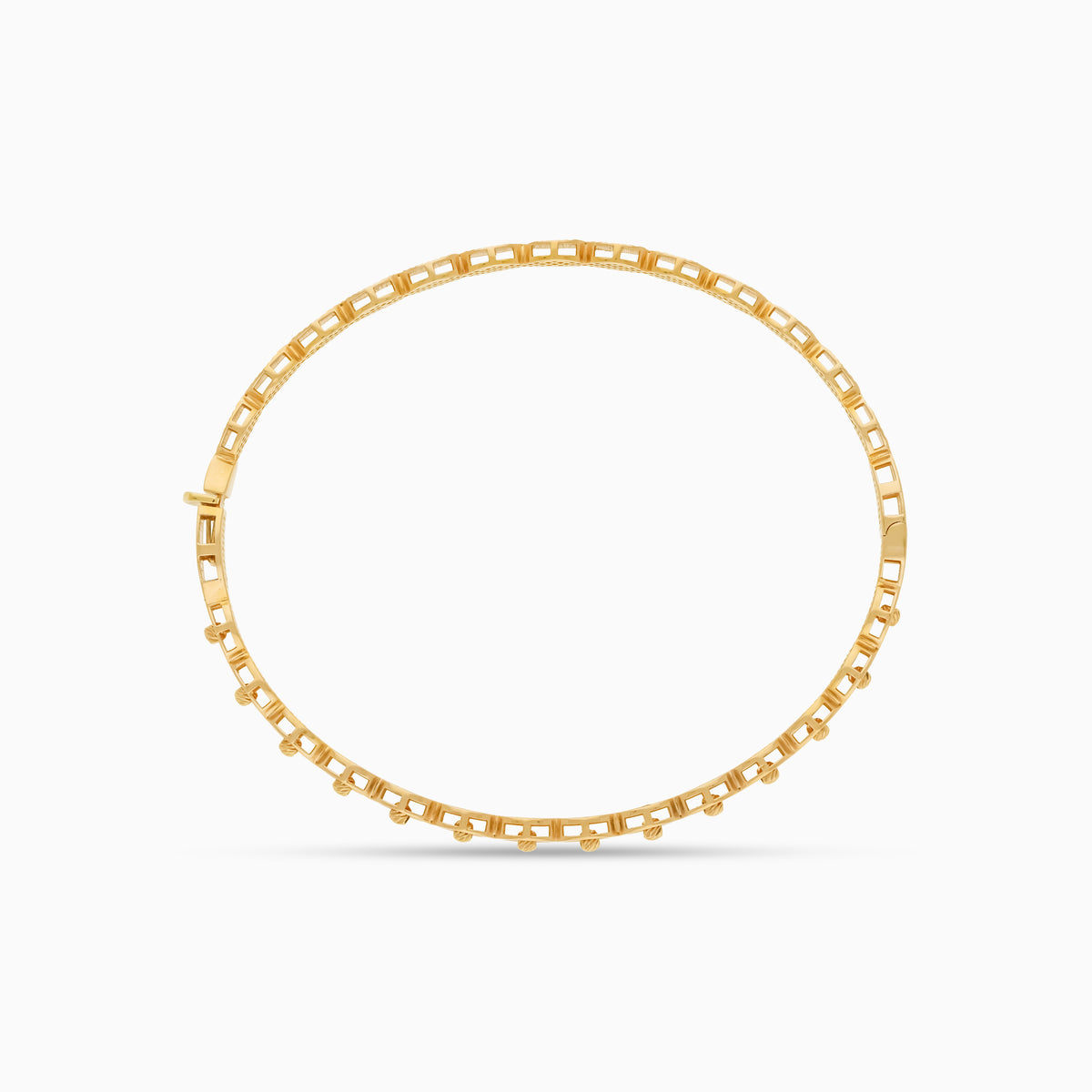18K Gold Scalloped Link Bangle