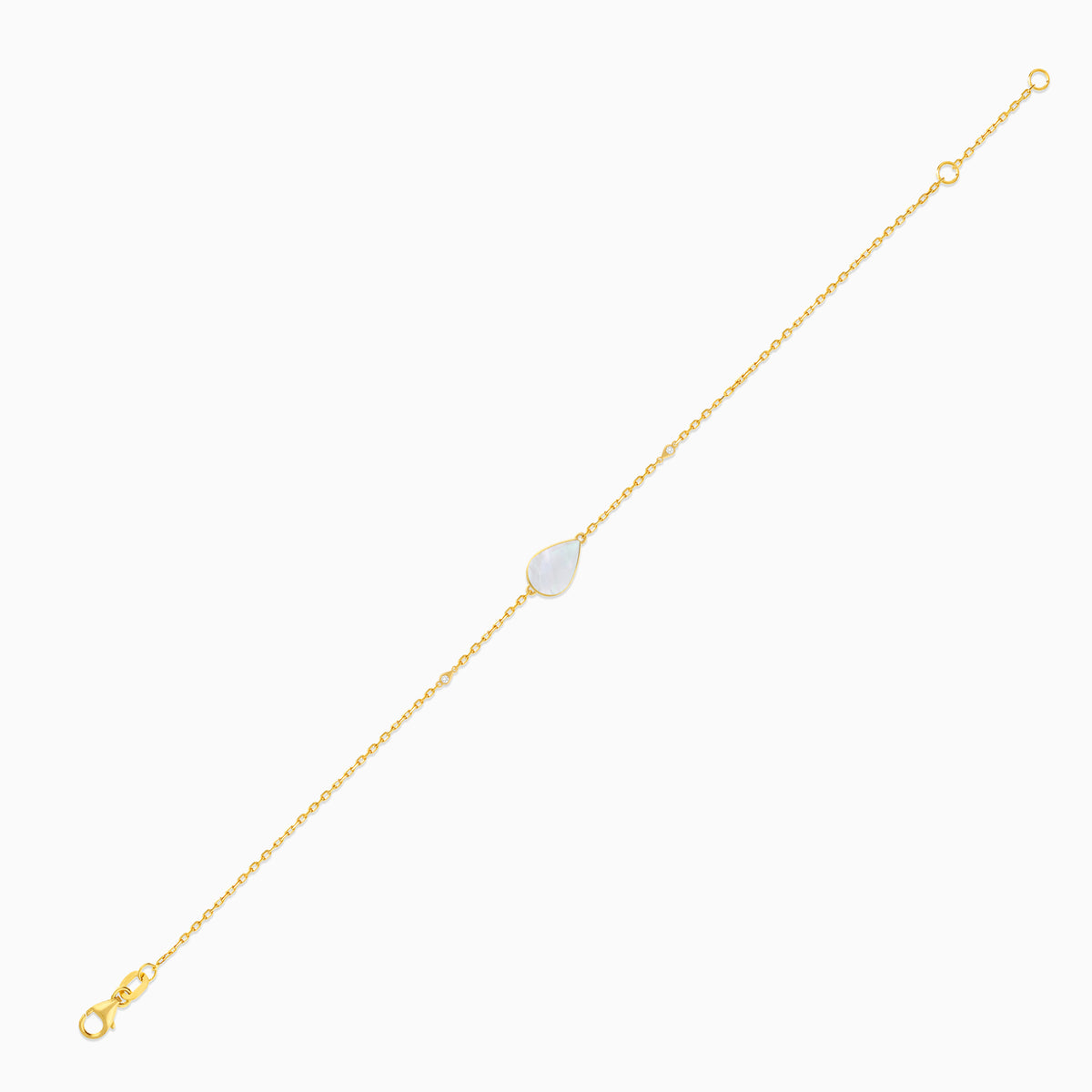 Mosaic 18k Yellow Gold Pear Shape Bracelet with Natural Diamonds