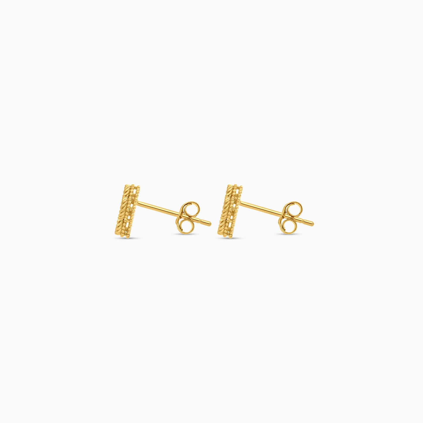 Vivante Kids Purple Heart-shaped 18k Yellow Gold Earrings