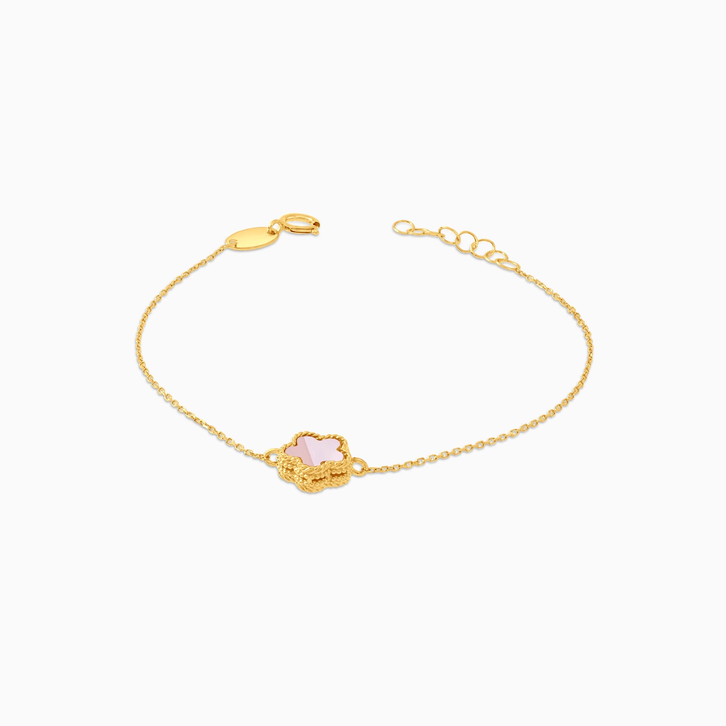 Vivante Pink MOP Flower-Shaped 18k Yellow Gold Bracelet