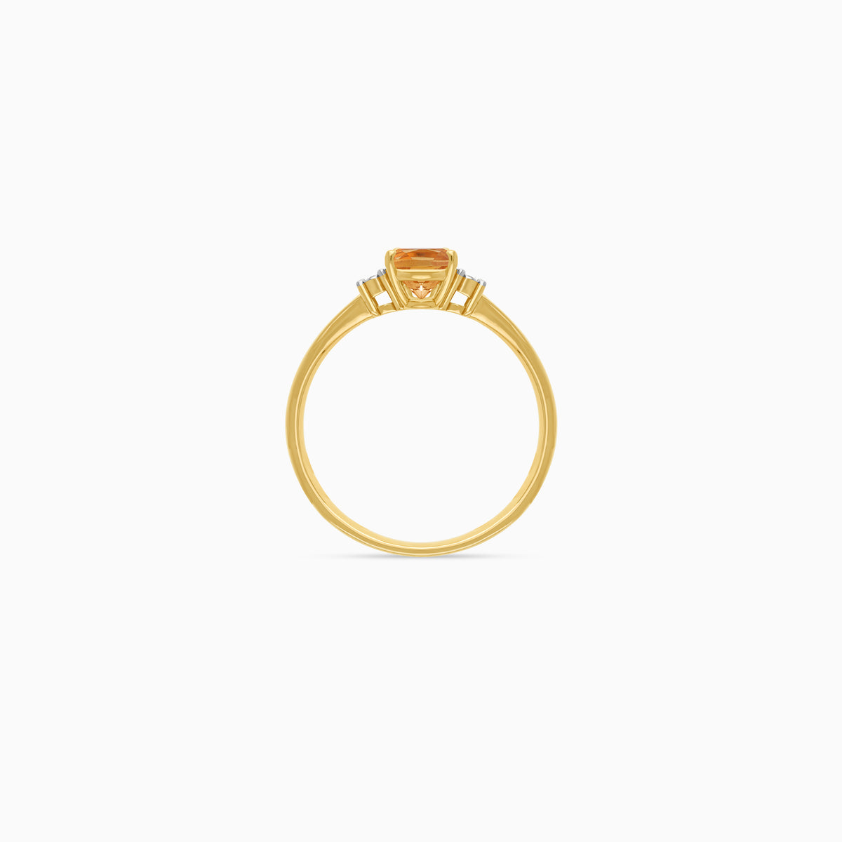 Colour Classic 18K Citrine & Natural Diamonds Gold Ring