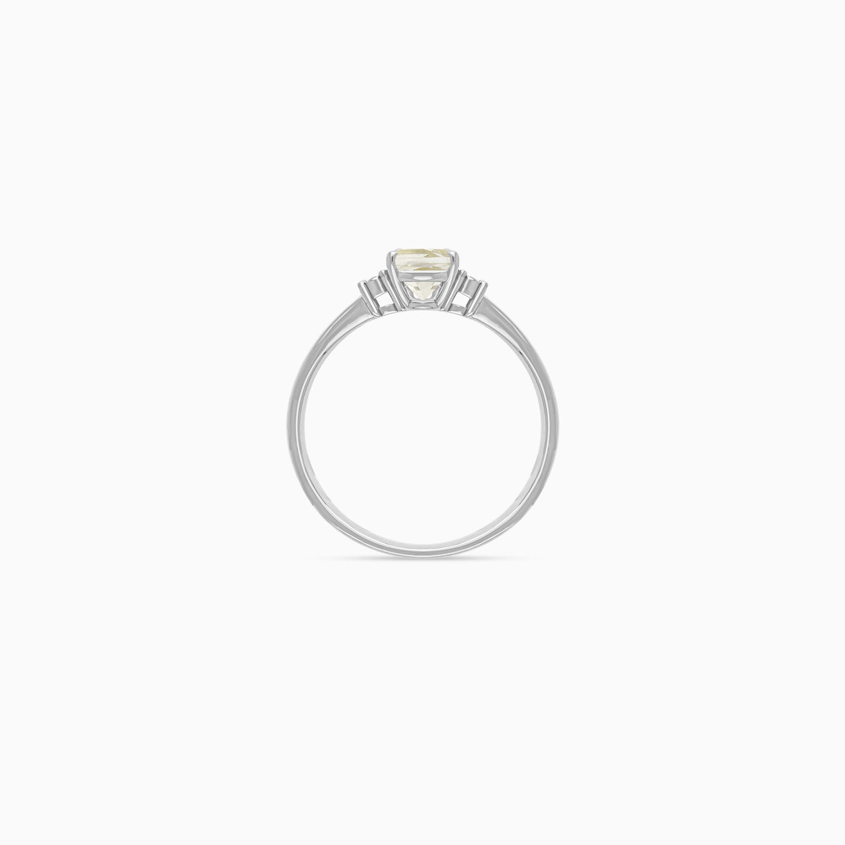 Colour Classic 18K Gold Prasiolite & Natural Diamond Ring