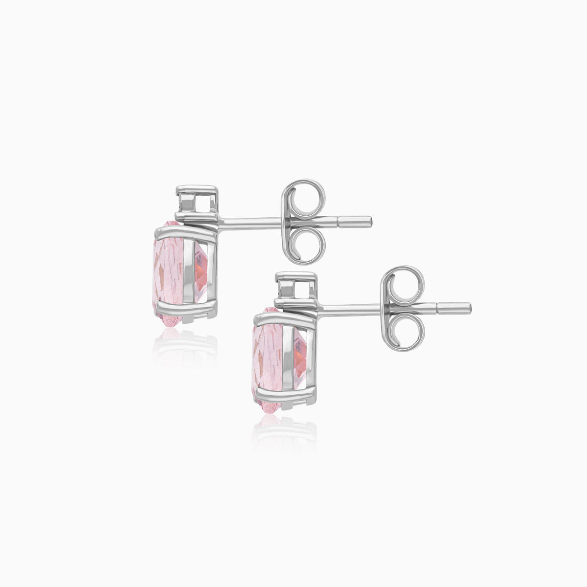 Colour Classic Kunzite and Natural Diamond Earrings in 18k White Gold