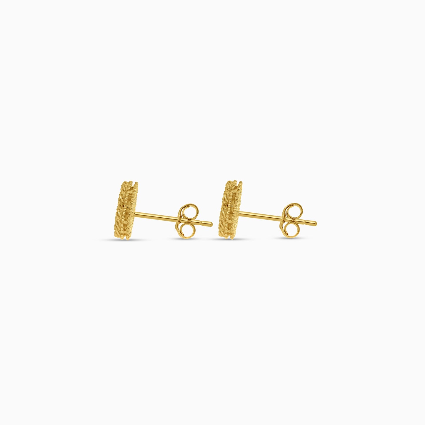 18k yellow gold earrings with red flower shaped for kids - Vivante collection
