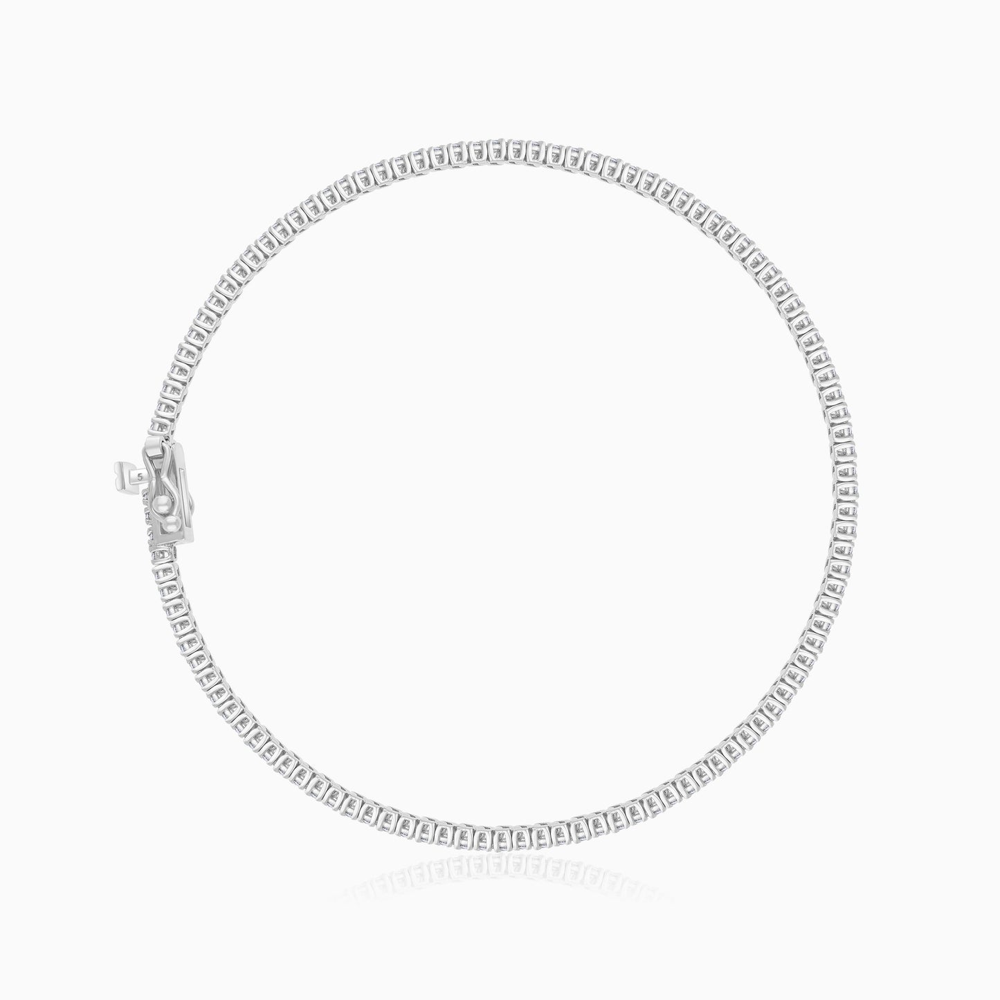 18K White Gold Decorated with Full Eternity Natural Diamond stones 1.0-carat Classic Setting Tennis Bracelet