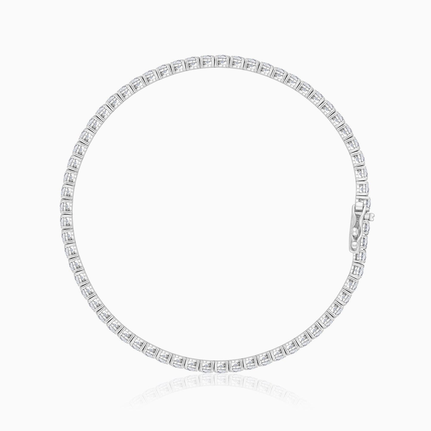 18K White Gold Decorated with Full-Eternity Natural Diamond 4.0-carat Tennis Bracelet