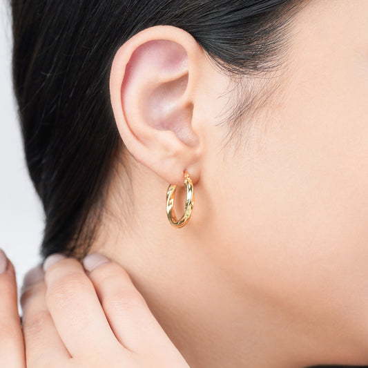 18K YELLOW GOLD EARRINGS IN Round SHAPE