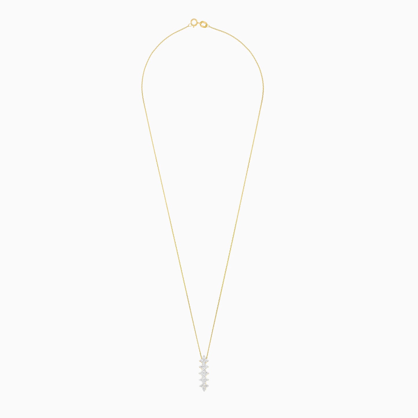 18k yellow gold necklace decorated with natural diamonds stones