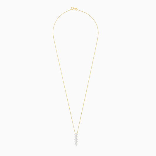 18k yellow gold necklace decorated with natural diamonds stones