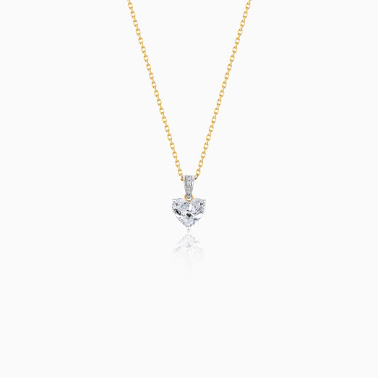 18K Gold 1.0 ct Natural Diamond Heart-Shaped Pendant Chain