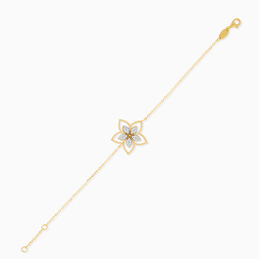 18K Yellow Gold Floral Diamond Bracelet – Fortuna Diamond Collection