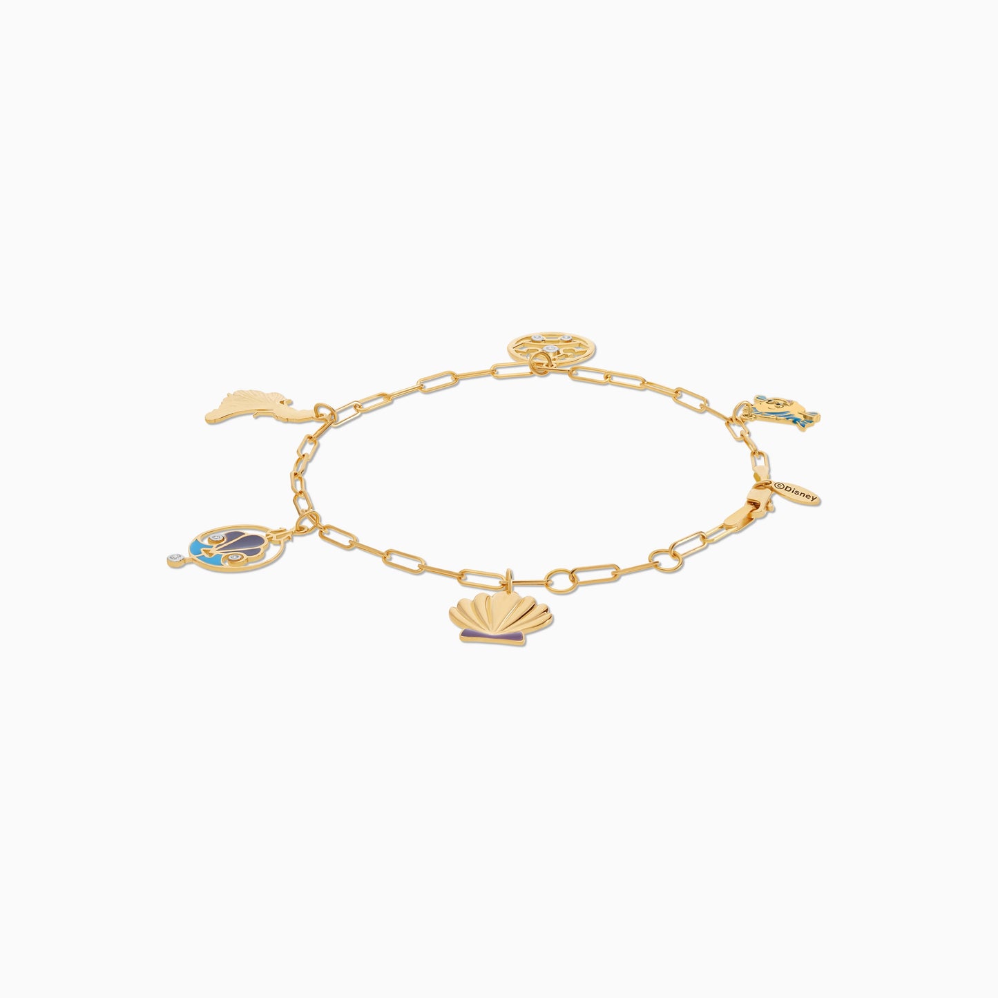 18k Yellow Gold Disney Princess Ariel Charm Bracelet with Natural Diamonds & Enamel | Disney Collection