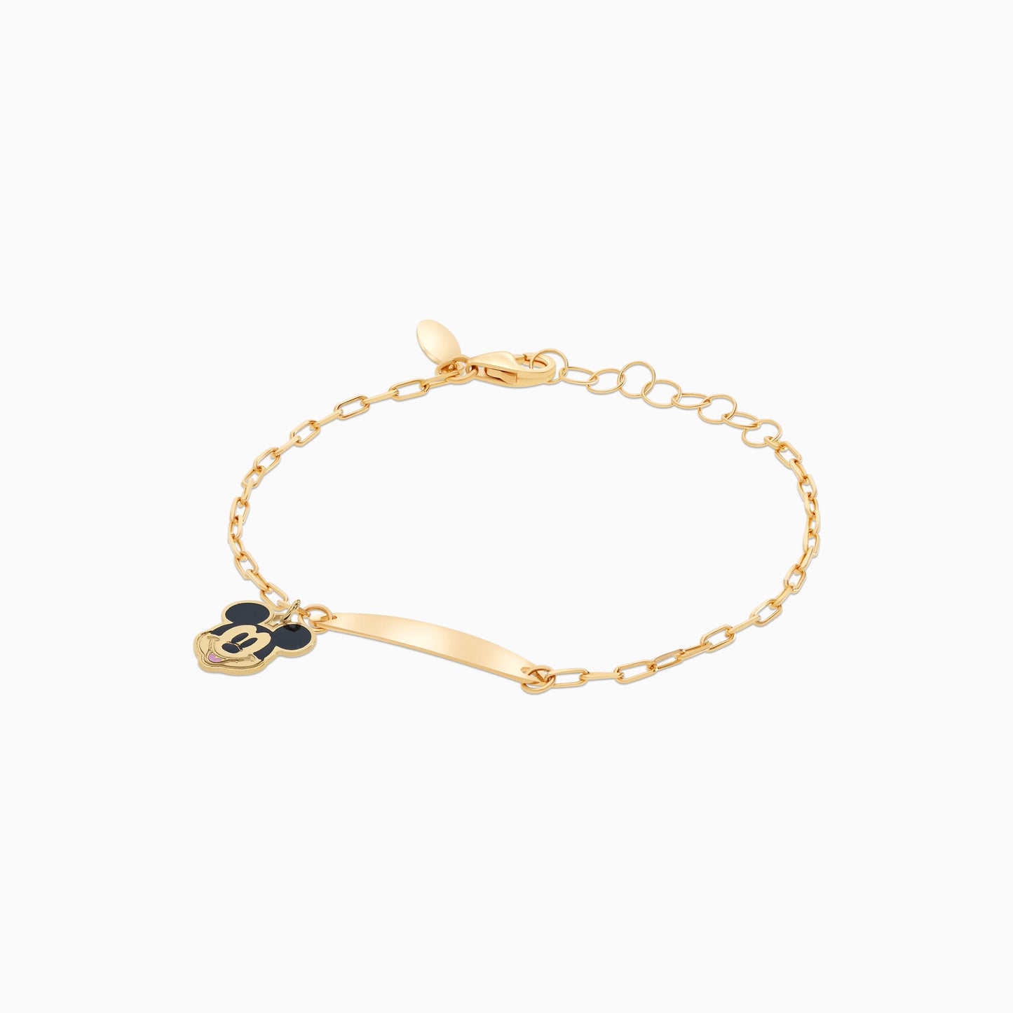 Mickey & Friends 18k Yellow Gold Bracelet with Enamel Mickey Face | Disney Collection