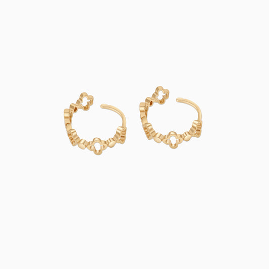 18K Gold Earrings Hoops Round Shaped