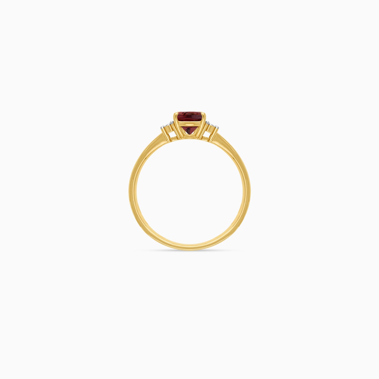 Stunning 18K Yellow Gold Ring with Natural Diamond and Garnet Gemstones