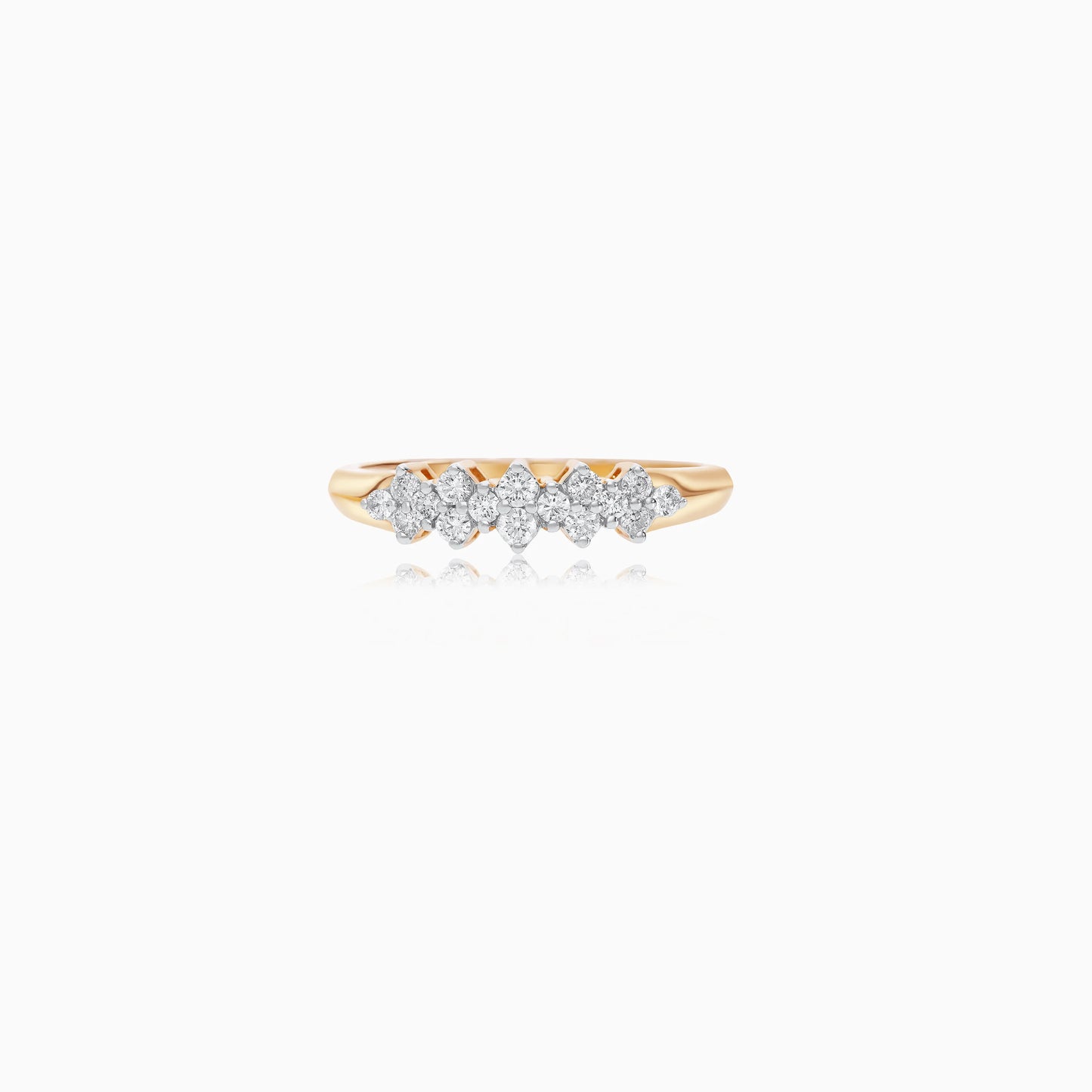 18k yellow gold ring with certified diamonds stones