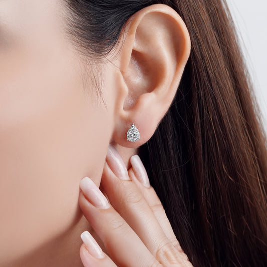 18K White Gold Drop Earrings with Natural Diamonds | 365 Collection