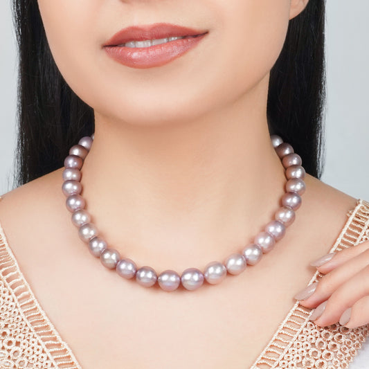 Danah Lavender Pearl Choker with 18K Yellow Gold