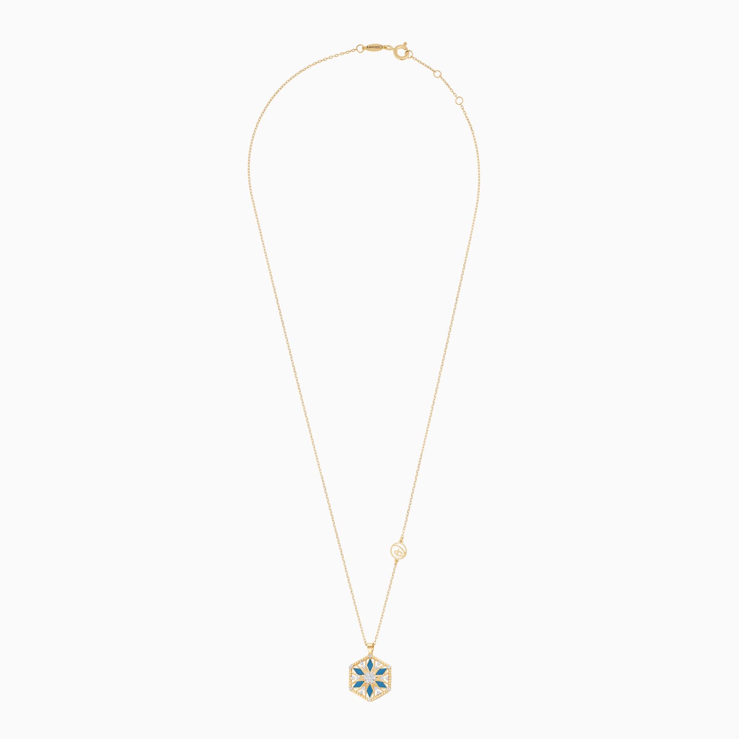 18k Yellow Gold Snowflake Necklace with Natural Diamonds & Enamel | Disney Collection