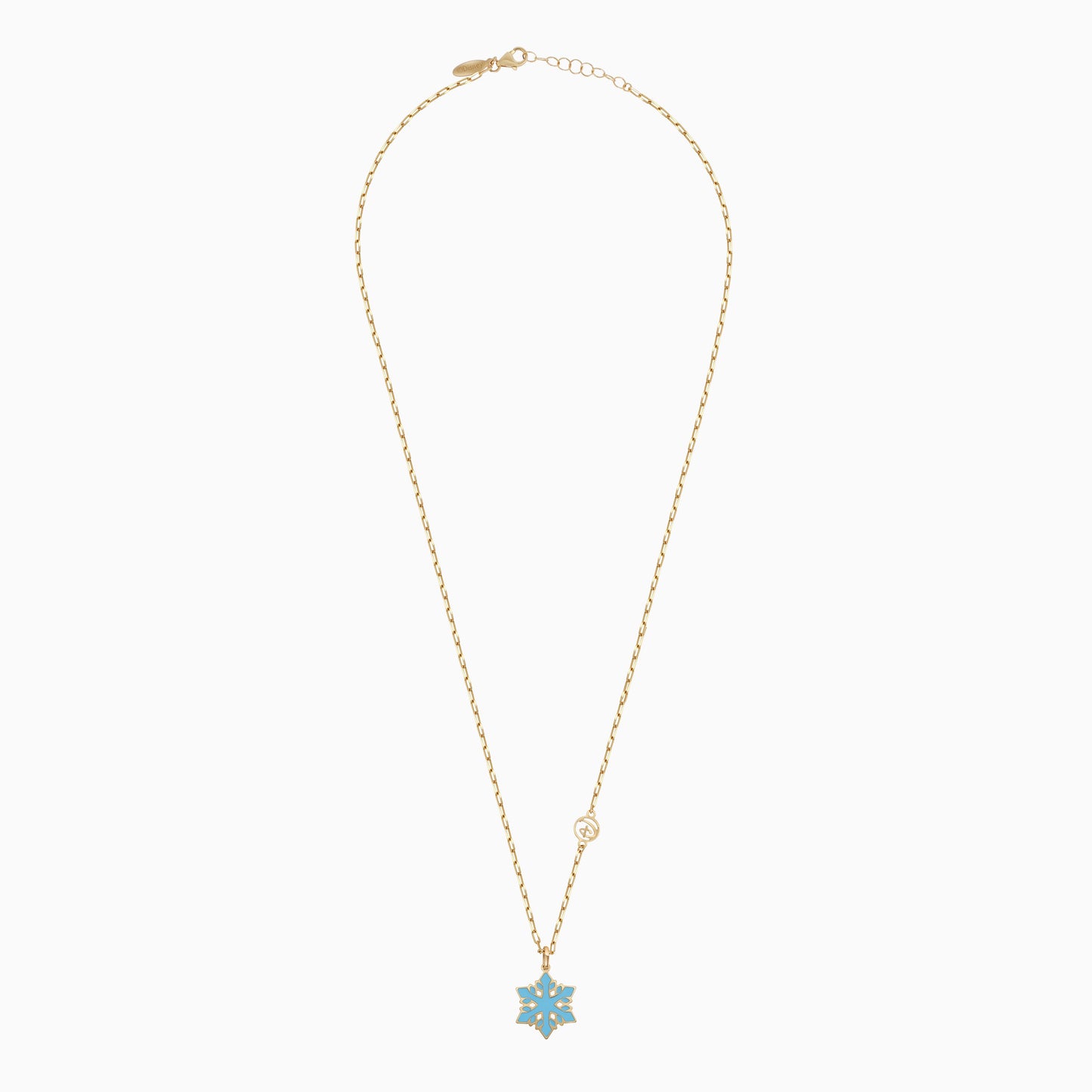 Disney Frozen-18 KT Yellow Gold - Snowflake Necklace with Enamel