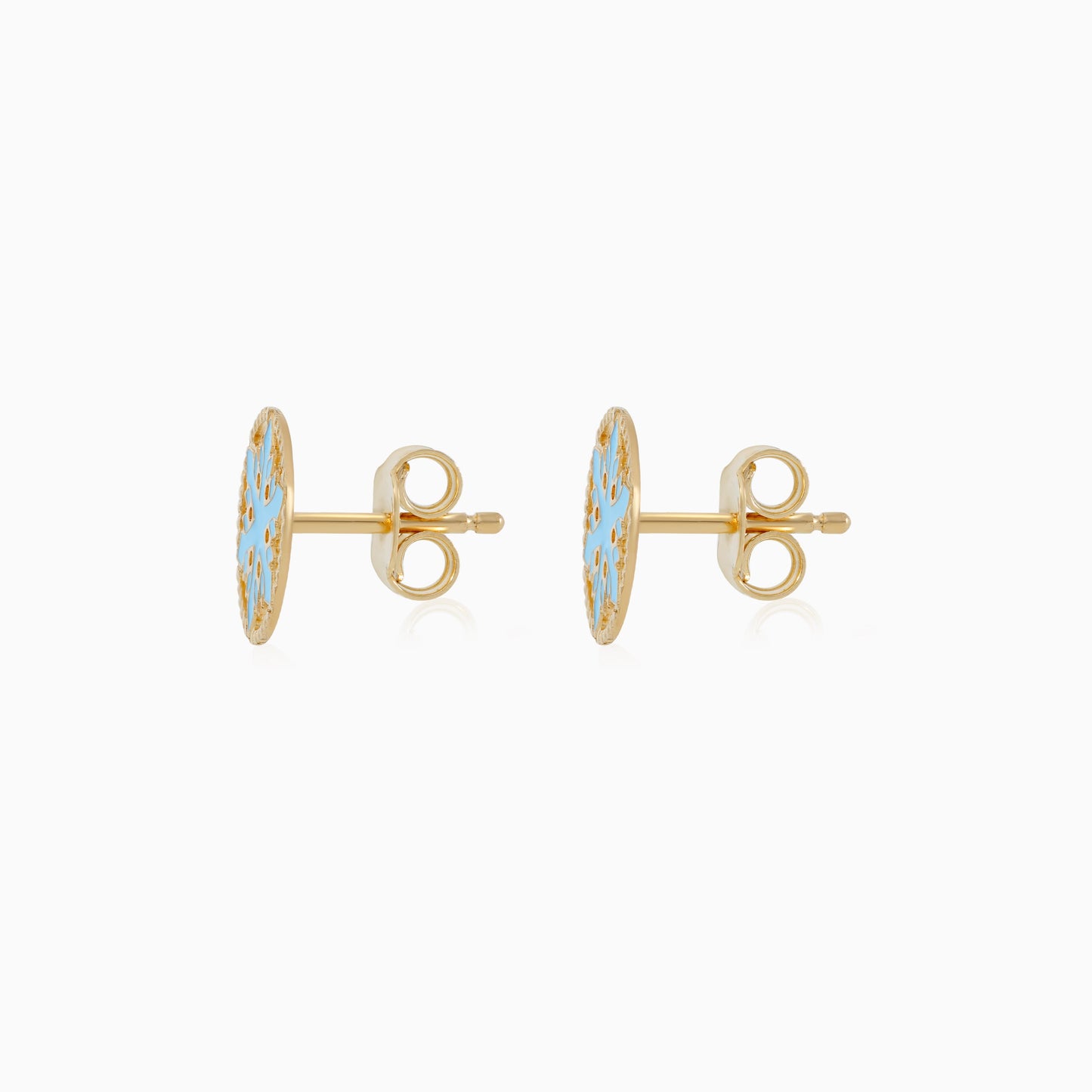 18k Yellow Gold Snowflake Earrings for Children | Disney Collection