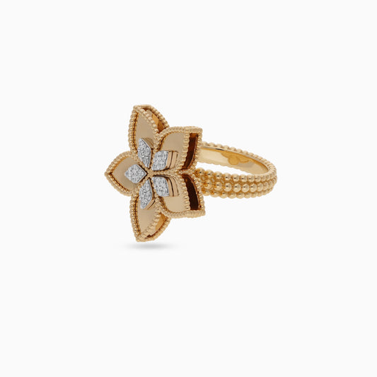 18K Yellow Gold Ring with Natural Diamonds – Fortuna Diamond Collection