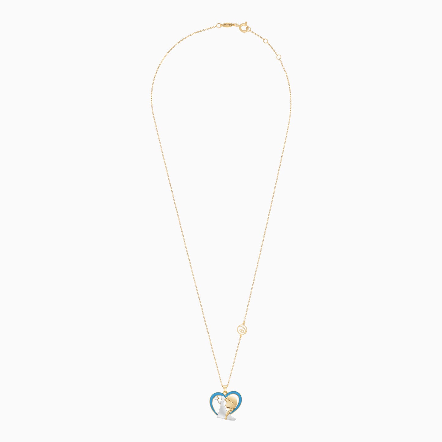 18k Yellow Gold Elsa & Anna Heart Necklace for Kids | Disney Collection