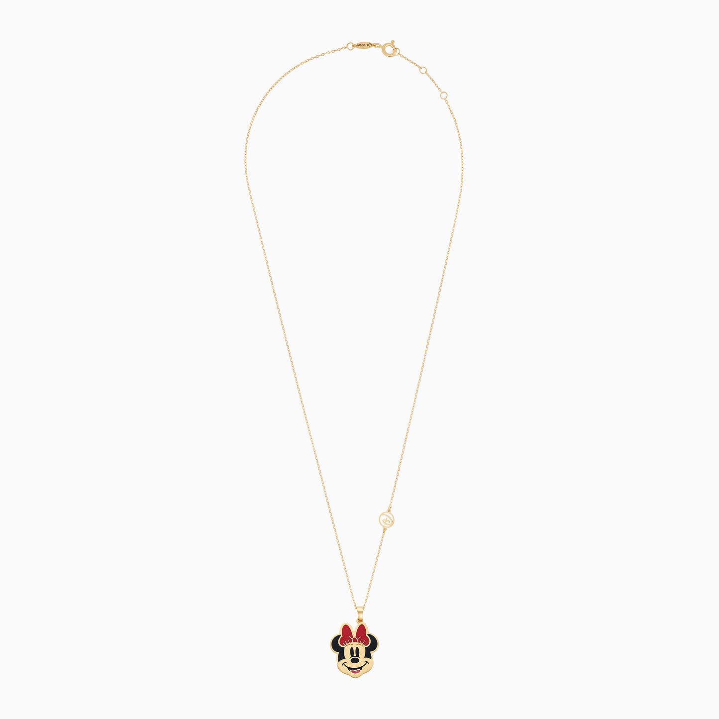 18k Yellow Gold Minnie Mouse Face Necklace with Enamel | Disney Collection