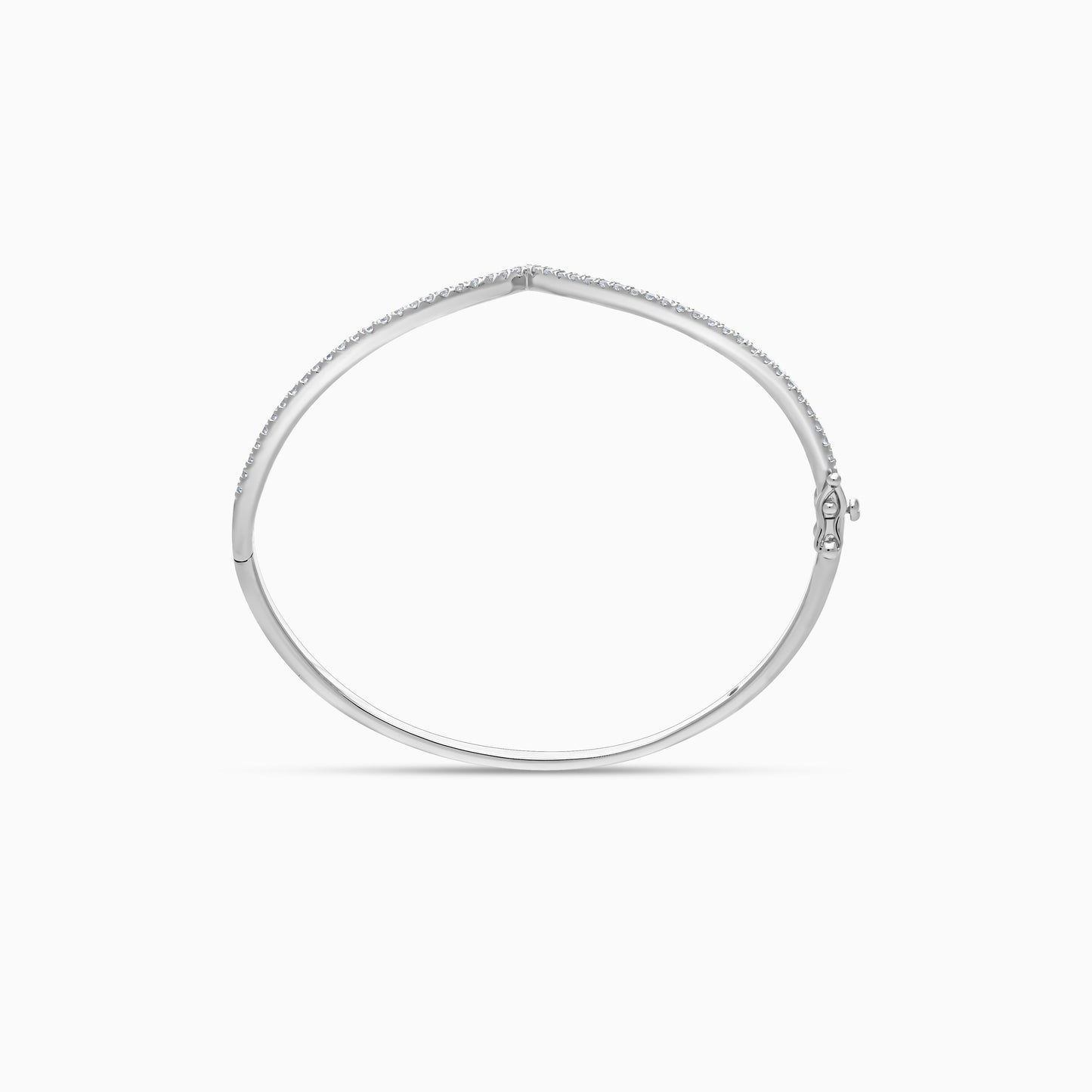 Elegant Bracelet in 18K white gold, decorated with natural diamonds and natural pink sapphire