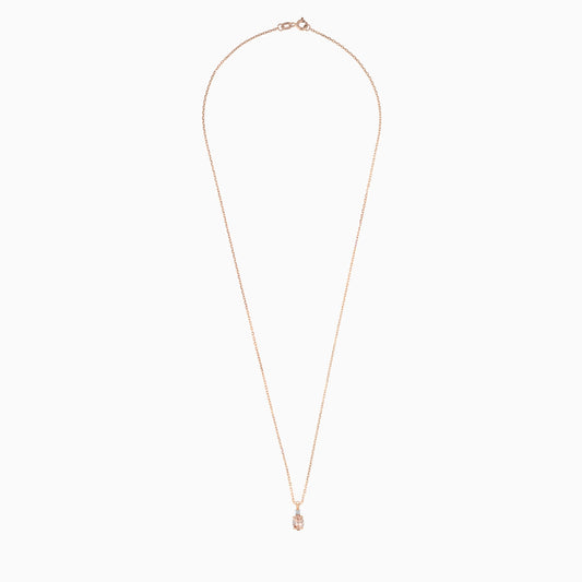 18k Rose Gold Peach Morganite & Natural Diamond Necklace | Colour Classic Collection