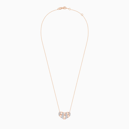 18k Rose Gold Necklace with Natural Diamond Heart Pendant