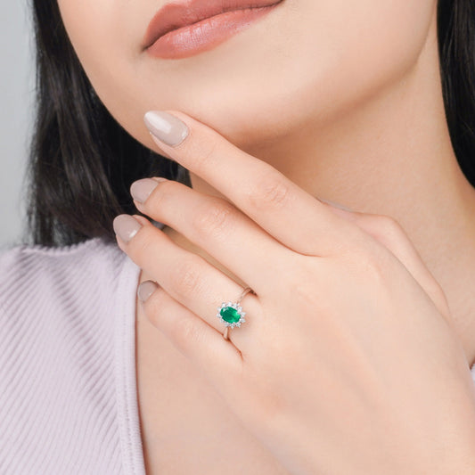 18K White Gold Agate and Diamonds Ring – Diana collection