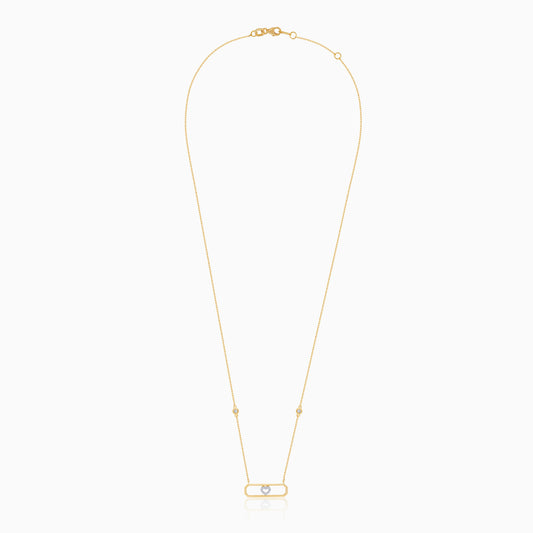 18K Yellow Gold Heart Pendant Chain with Natural Diamonds | Valentine Collection