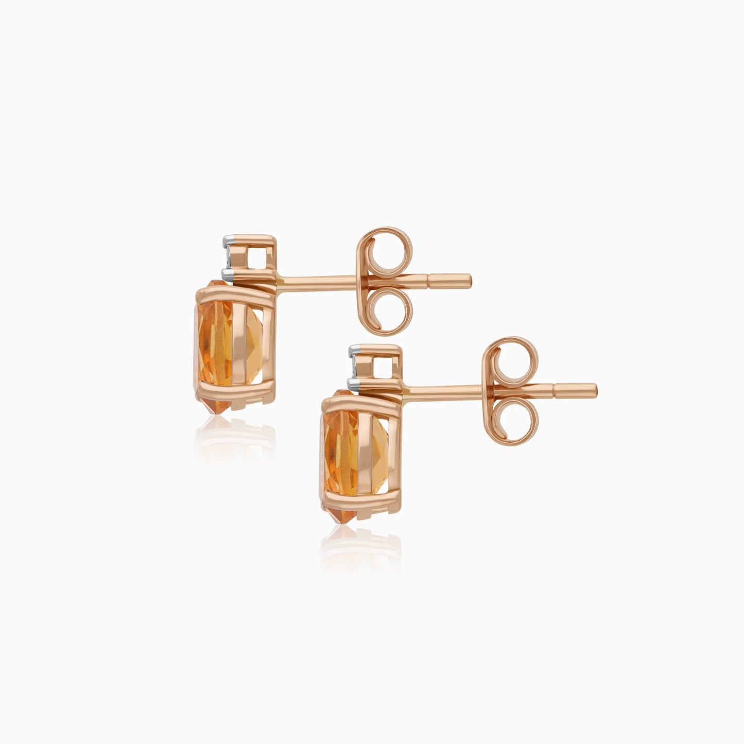 Timeless 18K Rose Gold Citrine & Diamond Earring – Colour Classic Collection