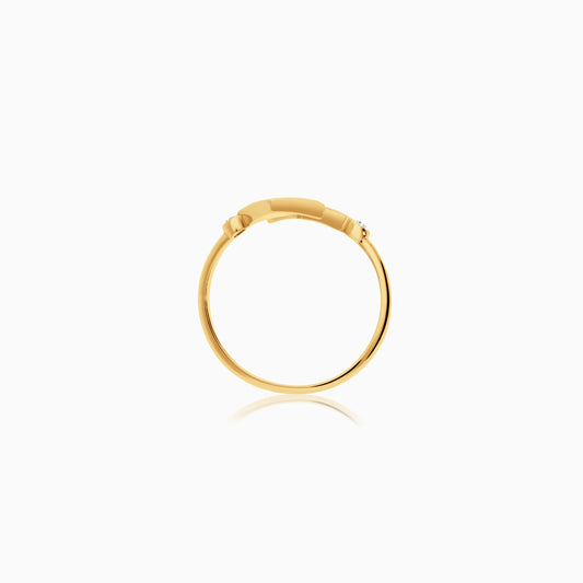 18k yellow gold ring decorated with multiple enamel color and natural diamonds