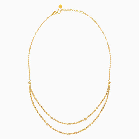 2-layer rope chain necklace in 18k yellow gold