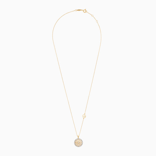 Disney Frozen-18 KT Yellow Gold - Snowflake Necklace with Natural Diamonds
