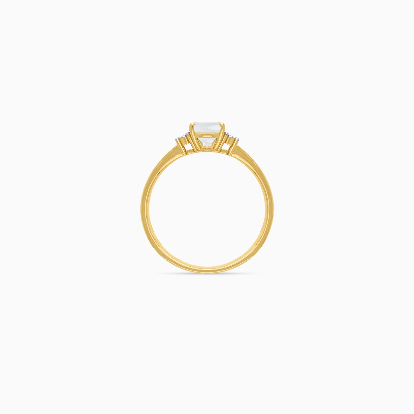 Natural Chalcedony & diamonds Ring in 18K Yellow Gold | colour classic