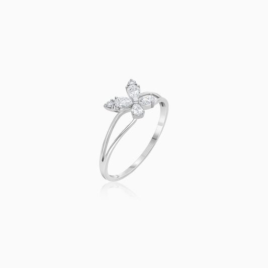 Natural Diamonds Butterfly in Platinum Ring