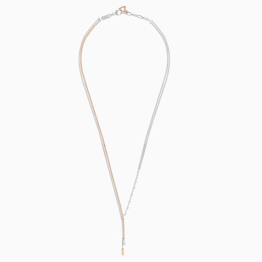 Platinum & 18k Rose Gold 2 Layer necklace