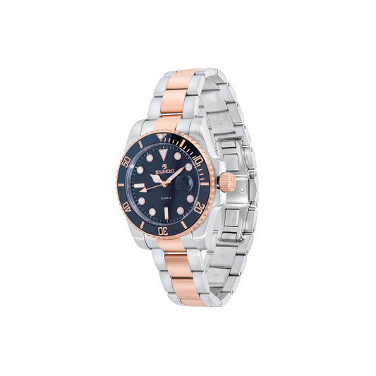 Blue & Rose Gold Stainless Steel Quartz Beaumont Gents Watch