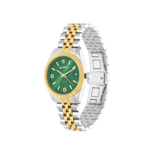 Two Tone - Gold & Green Quartz Beaumont Gents Watch