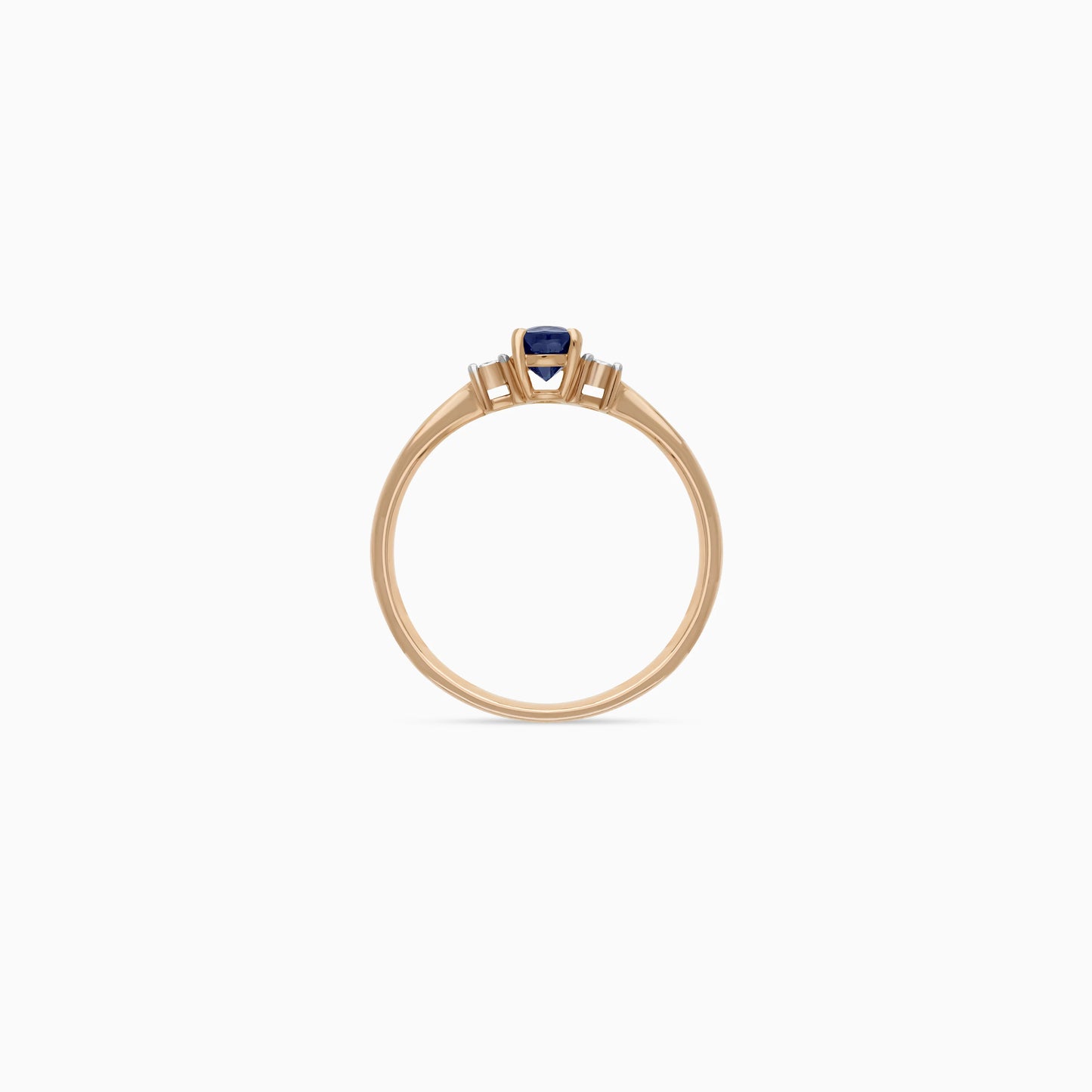 18k rose gold Ring adorned with natural diamonds and sapphire from Colour Classic Collection