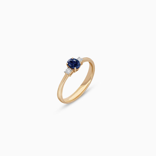 18k rose gold Ring adorned with natural diamonds and sapphire from Colour Classic Collection