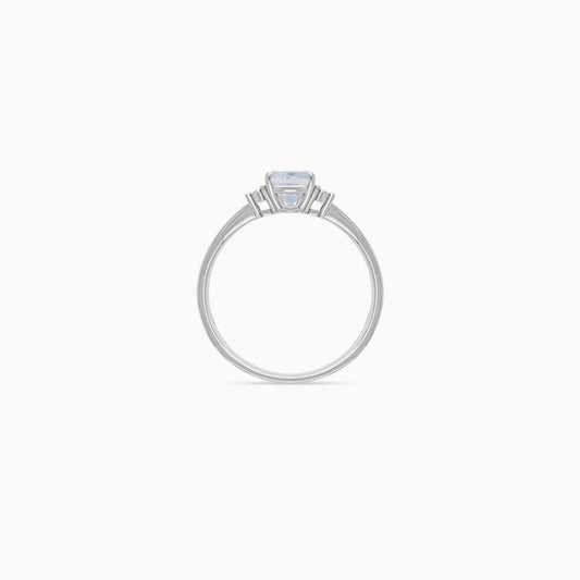 18k white gold ring decorated with Aquamarine & Natural diamond | Colour Classic Collection
