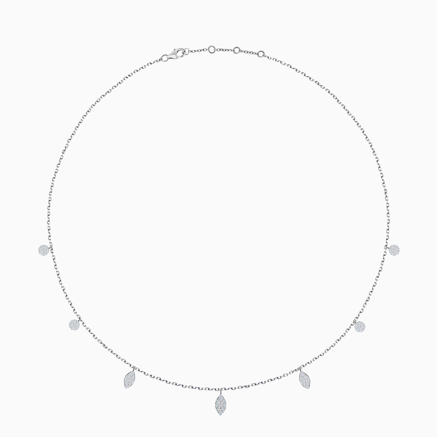 Elegant 18K white Gold Diamond Choker - Trendy
